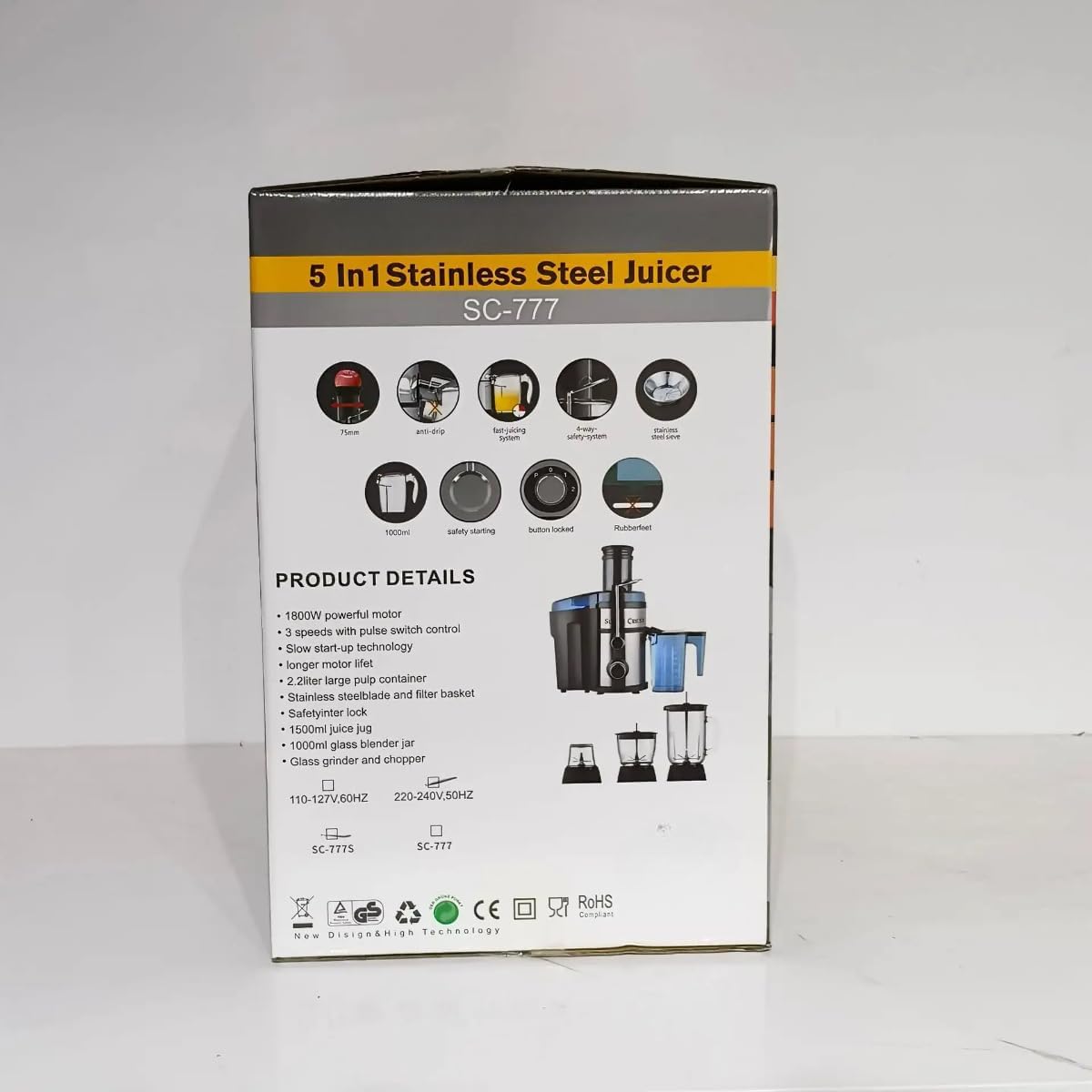 Sliver Criest Blender Mixer Grinder Juicer Machine - Food Processor, Smoothie Maker, Portable Hand Blender, Mini Blender, Heavy Duty Kitchen Aid Mixer, Electric Juice Blender
