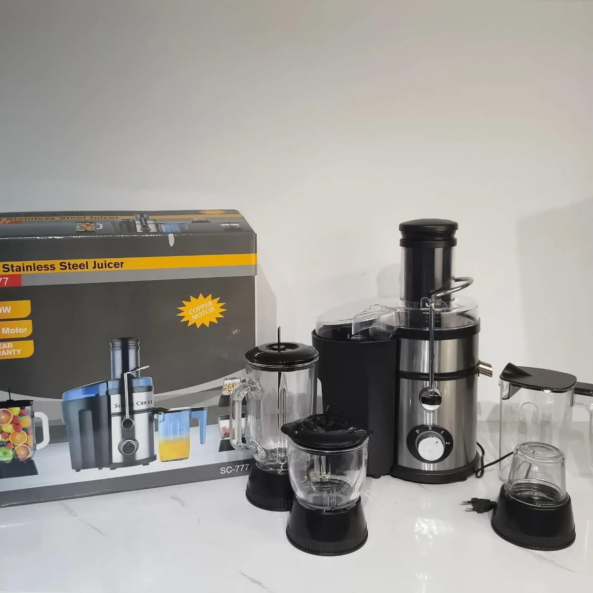 Sliver Criest Blender Mixer Grinder Juicer Machine - Food Processor, Smoothie Maker, Portable Hand Blender, Mini Blender, Heavy Duty Kitchen Aid Mixer, Electric Juice Blender
