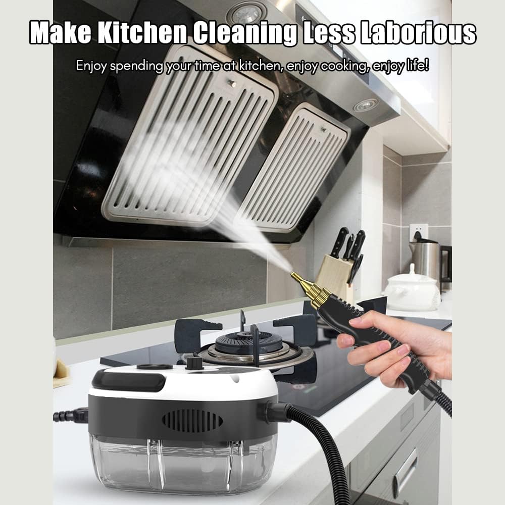 2500W High Pressure Steam Cleaners, Portable Steam Cleaner Handheld 6 Speeds for Home Kitchen Use, Steamer Cleaning Machine for Cleaning Upholstery, Bathroom, Grout and Tile, Car Detailing and Home