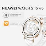 HUAWEI WATCH GT5 Pro 42 mm Smartwatch, Sharp-Edged Design, upto7 Days Battery Life, Pro-level Sports Watch, iOS & Android Compatible, White