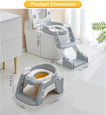 Kids Multifunctional Toilet Training Seat with Step Ladder | Foldable Potty Training Seat | Adjustable Non-Slip Toilet Trainer