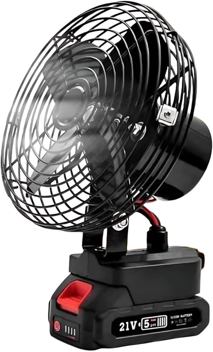 Lithium Electric Fan, 21V Portable Lithium Battery-Powered Rechargeable Fans, Strong Wind, Low Noise, 48Vf MA