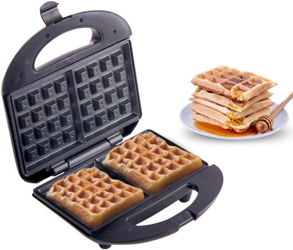 Moliax – Waffle Maker Machine for Home - 750W Mini Waffle Cone Maker with Non Stick Coating and Cool Touch Handle- 2 Belgian Waffles in Minutes 750W (22×14)cm