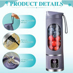 HS-860 10 Blades Portable Fruit Juicer 450ml Capacity 3 Gears USB Rechargeable Blender Ice