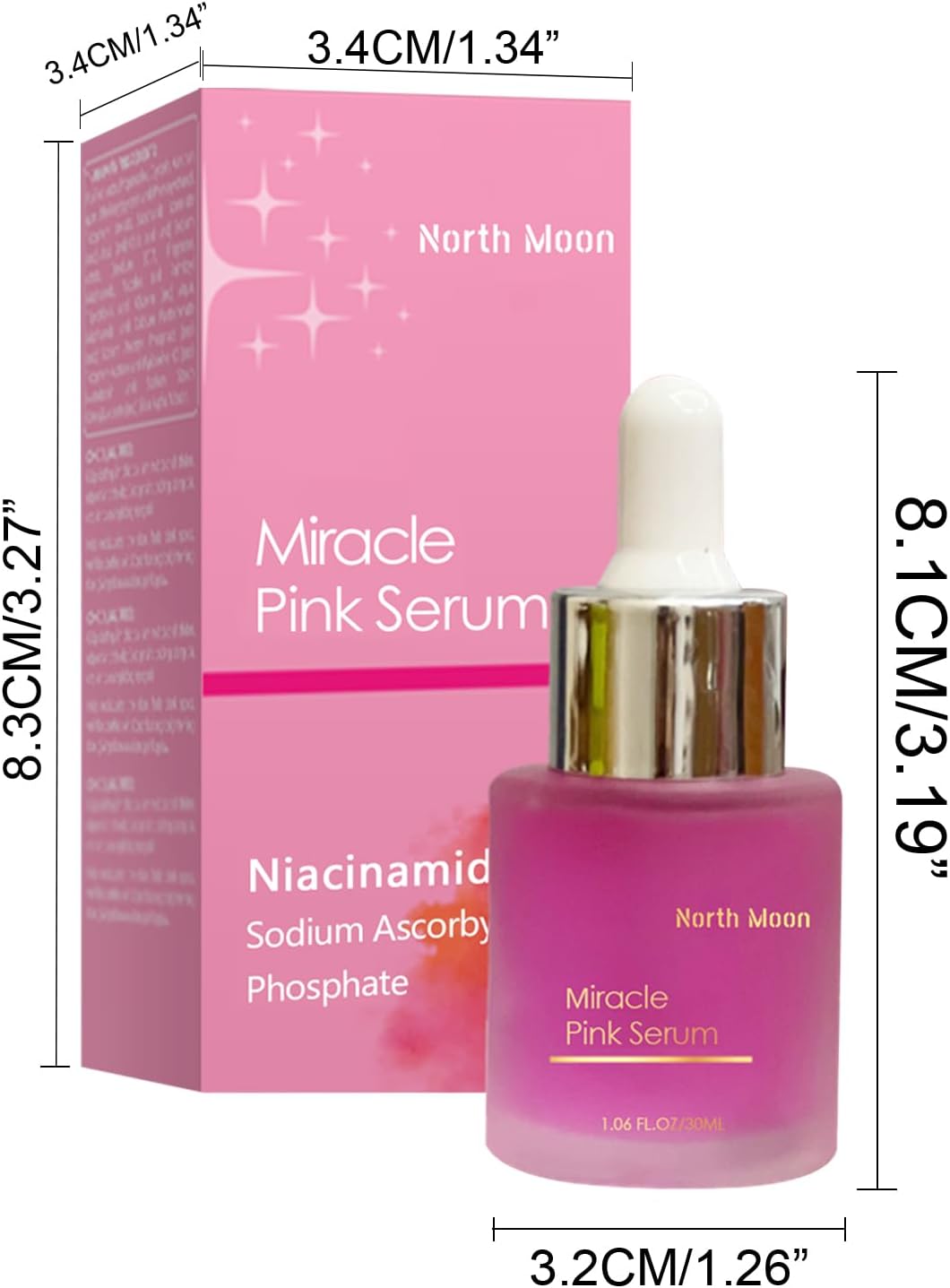 North Moon Miracle Pink Serum – Niacinamide Brightening Face Serum | 30ml