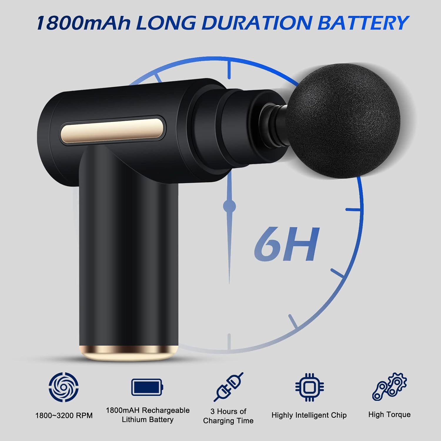 Mini Handheld Massage Gun with 4 Massage Heads – Portable Deep Tissue Muscle Massager