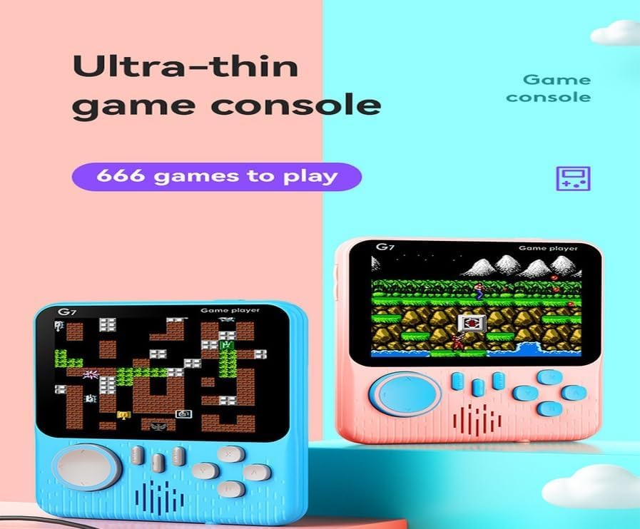 G7 Retro Handheld Game Box – 666 Built-in Classic Games | 3.5" Color Screen | Rechargeable Battery | Portable Gaming Console