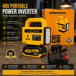 Yellow | 48V Portable Power Station with Battery & Charger – Intelligent Inverter & LED Light