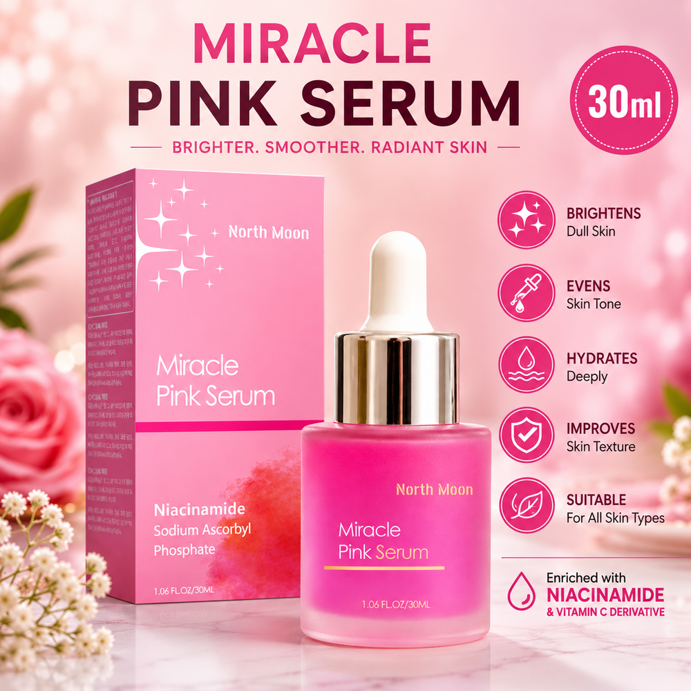 North Moon Miracle Pink Serum – Niacinamide Brightening Face Serum | 30ml