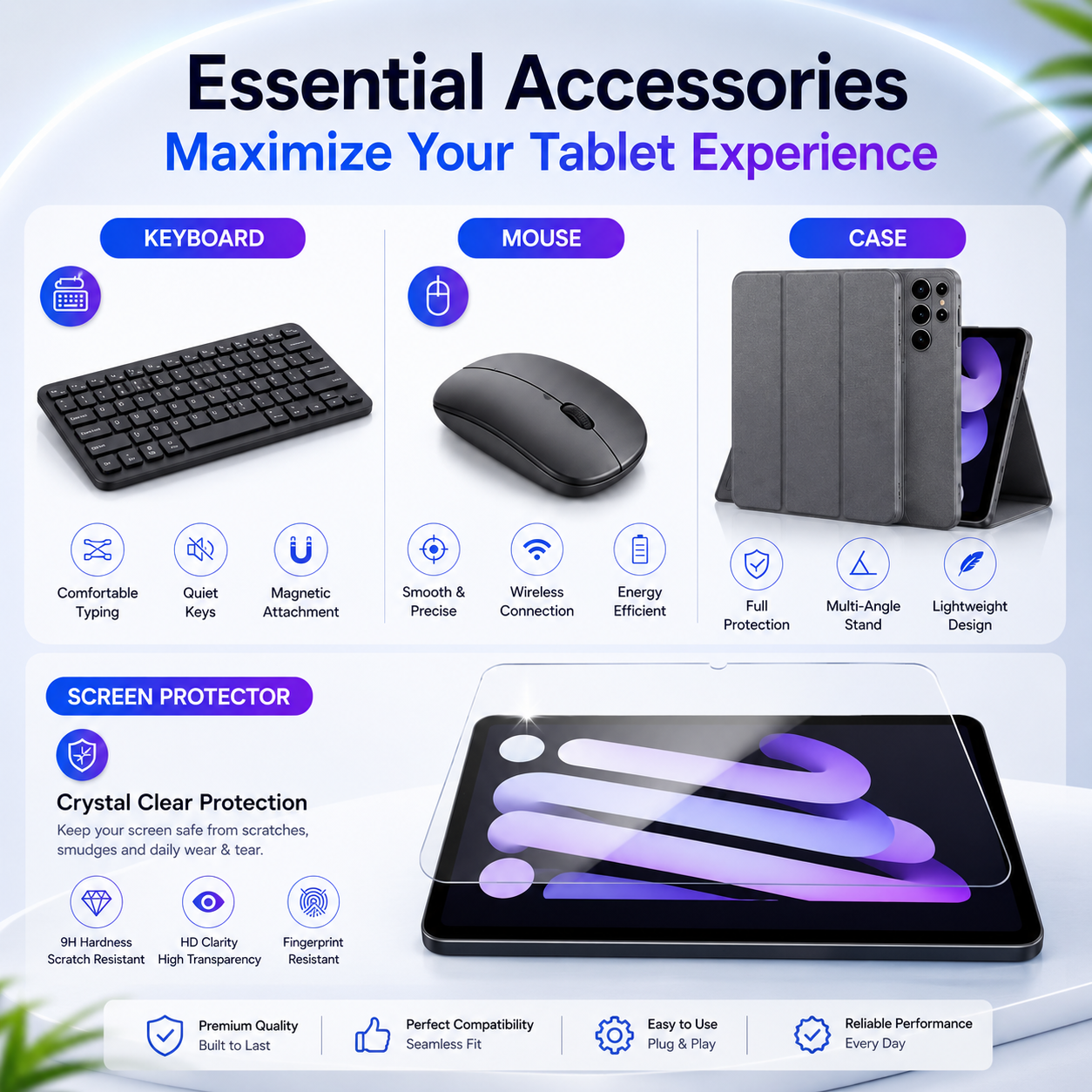 Oteeto Tab 90 Pro Android Tablet 10.1 Inch FHD IPS, 8GB RAM 512GB ROM, 6000mAh Battery, Dual SIM Calling, WiFi Tablet with Keyboard, Mouse, Case & Screen Protector