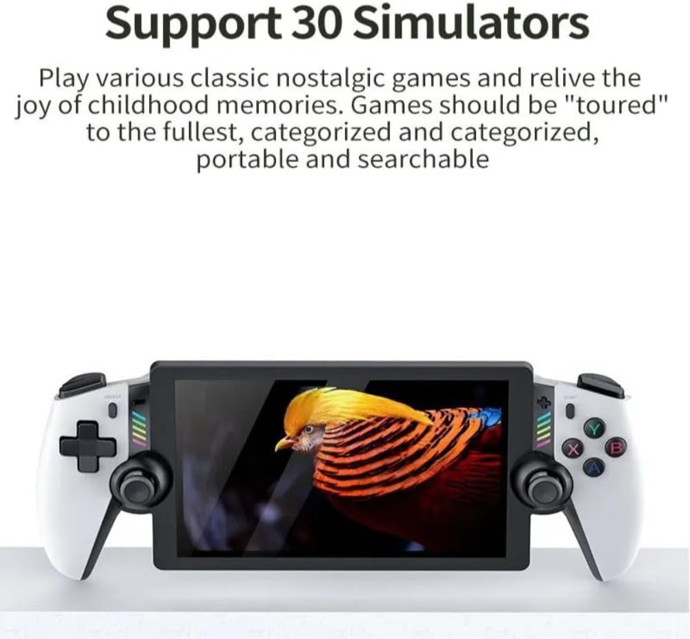 M28 Retro Handheld Game Console, 7.1" Large HD LCD Screen, EmuELEC System Built-in 30+ Emulators & 20,000+ Games, 4000mAh Battery Portable Video Gaming Player for Kids Adults