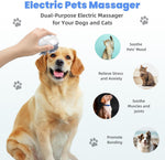 Electric Head Scalp Massager with 4 Detachable Massage Claws & 3 Speeds, Portable Handheld for Men Women Hair Growth & Stress Relax, Cat Dog Pet Head Massager, White