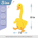 Glowing Dancing Duck Toy Repeats What You Say Talking Duckling Toy Wriggle Singing Mimicking Twisting Light Up Interactive Animated Toy Speaking Plush Gift for Kids