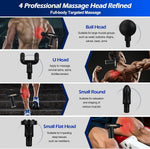 Mini Handheld Massage Gun with 4 Massage Heads – Portable Deep Tissue Muscle Massager