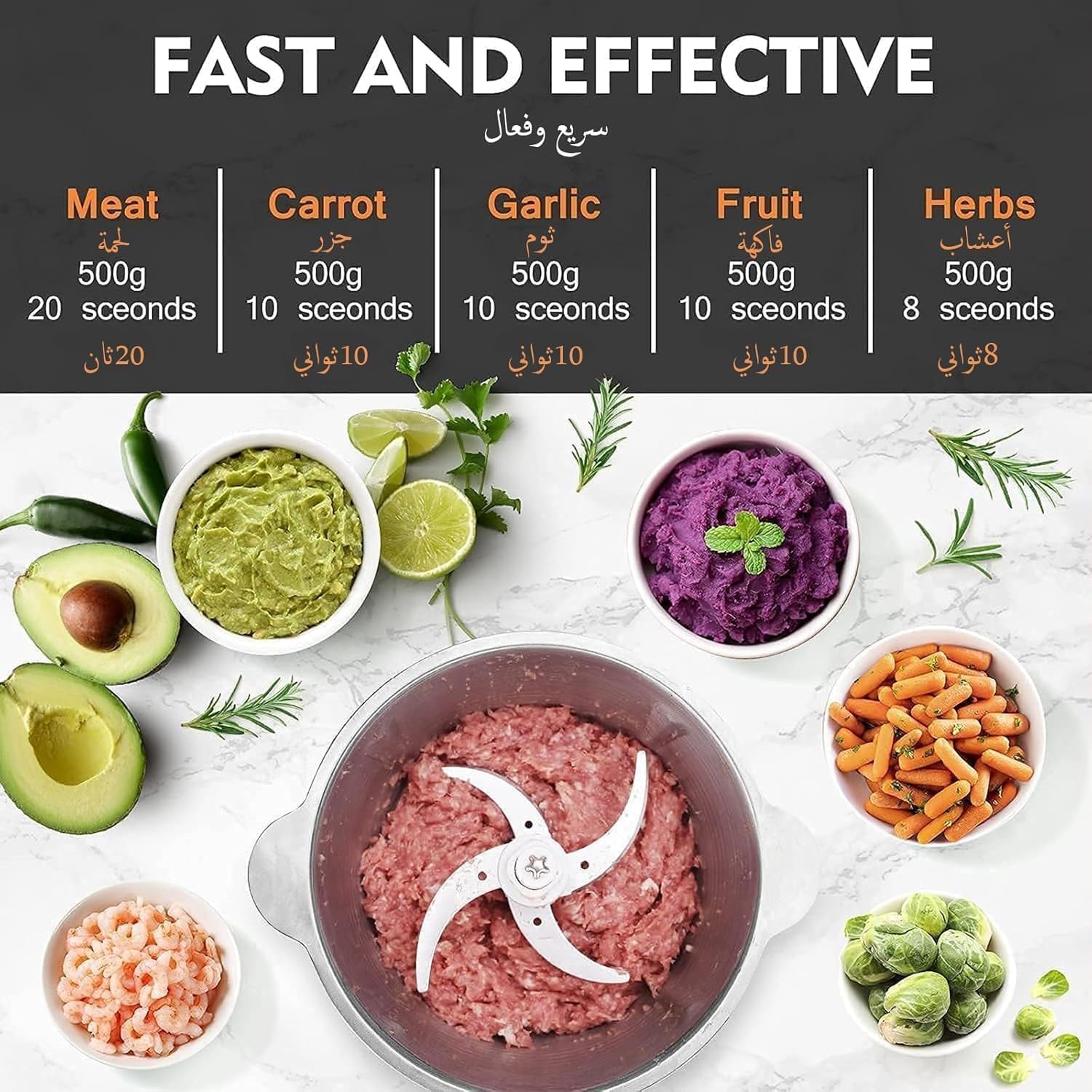 ZS-05 | 5L Stainless Steel Electric Meat Grinder & Food Chopper – 500W Powerful Kitchen Food Processor
