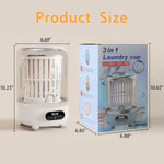 3-in-1 Portable Washing Machine, 3L Cordless Mini Washer with Spin Basket, 3 Modes 3000mAh Laundry Machine for Socks, Underwear, Bra (White)