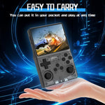 R36s retro Handheld Gaming Console with 64G Cards, Portable Retro Game Consoles Linux Gaming System Emulator 3.5-Inch IPS Screen