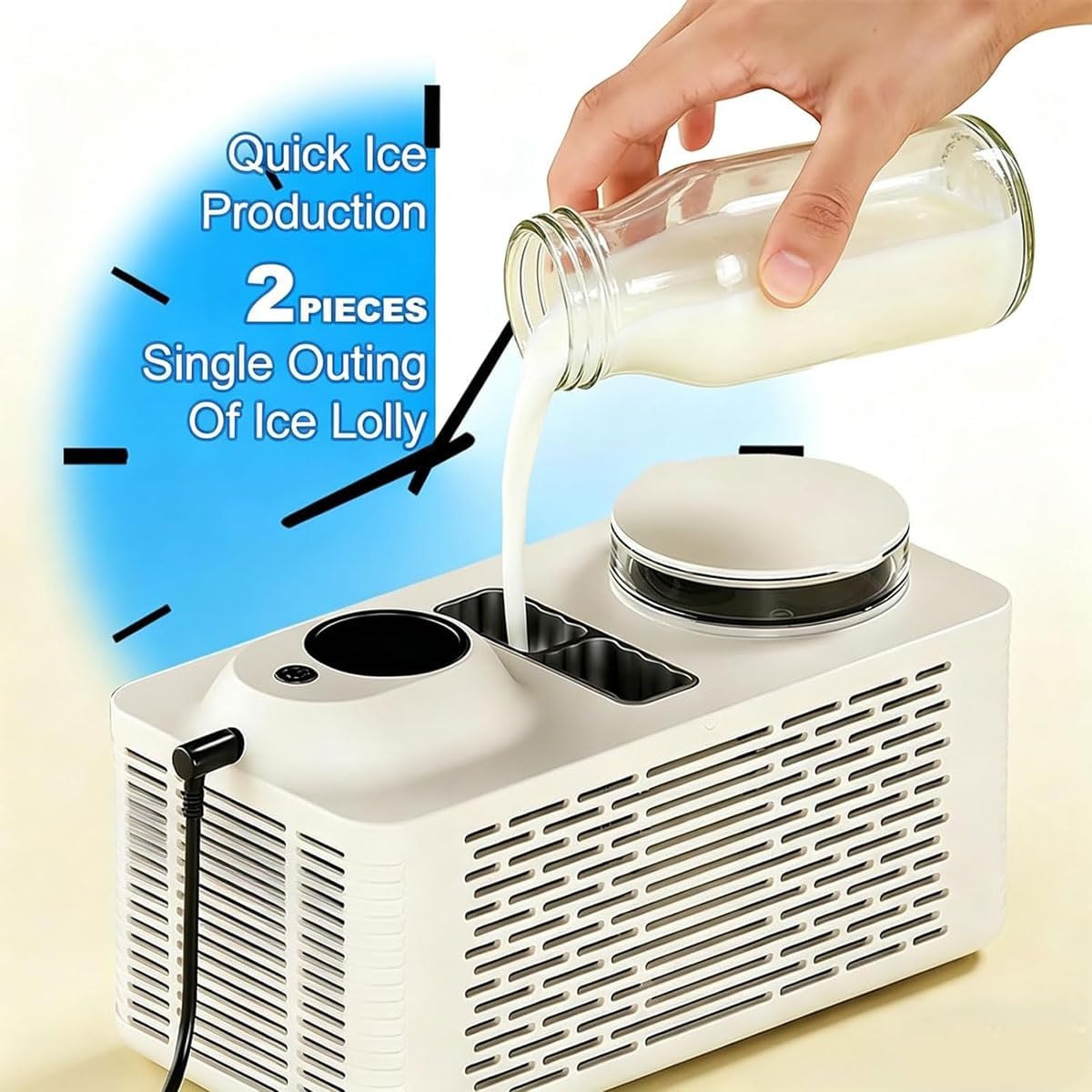Portable Mini Ice Maker Machine – Rapid Ice Making, Compact & Energy Efficient Homemade Ice Cream Popsicle Make,for Office, Home, Camping, Rv, Car & Travel