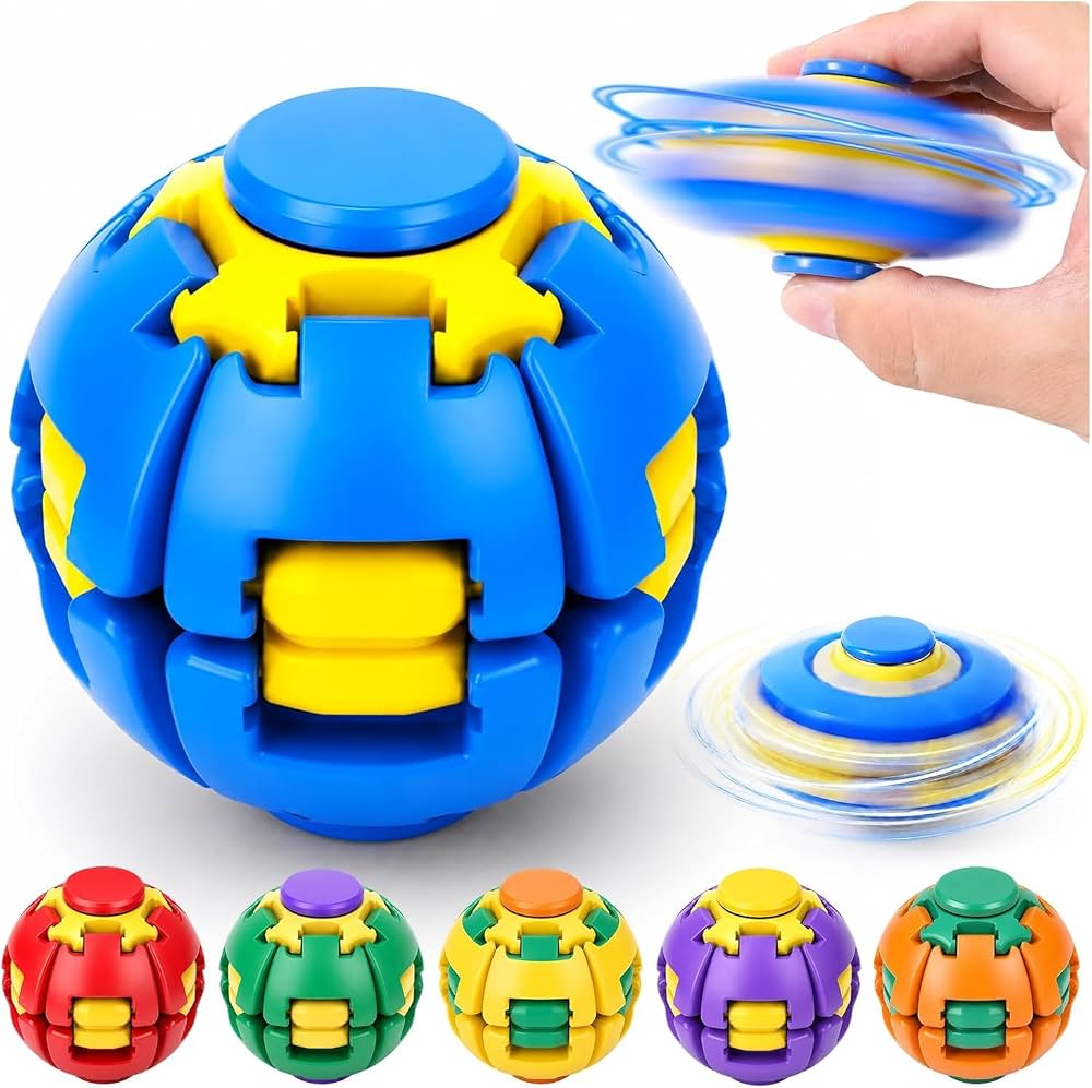 Trending | Magic Press and Spin Ball – Stress Relief Fidget Toy | Shape-Shifting Sensory Toy for Kids & Adults