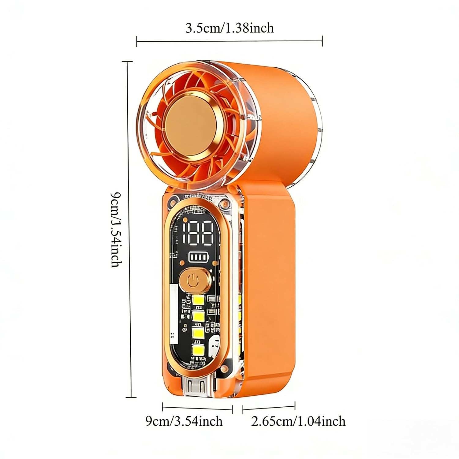 2 pc Mini Turbo Fan Combo | 2PCS Portable Rechargeable Handheld Fan with Digital Display