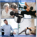 Mini Handheld Massage Gun with 4 Massage Heads – Portable Deep Tissue Muscle Massager