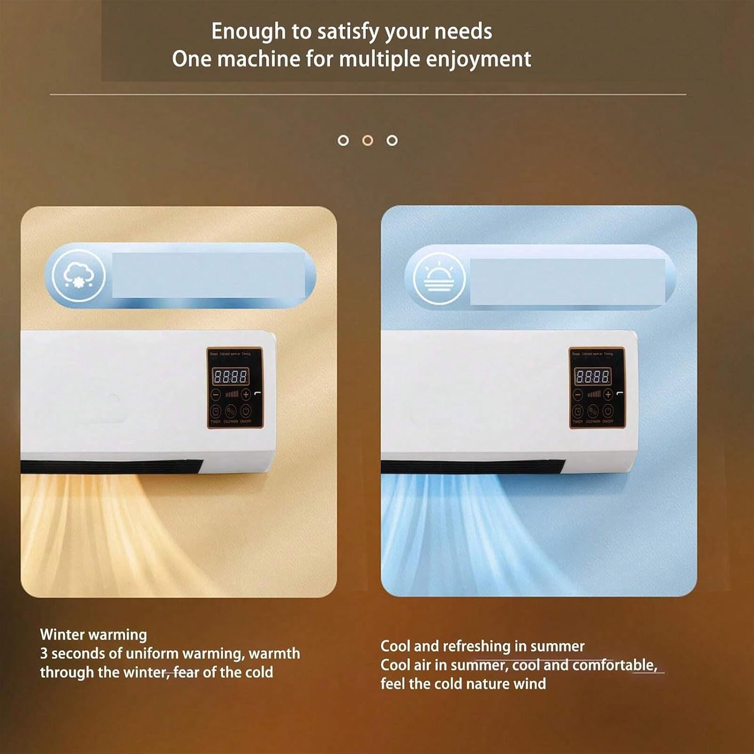 2 in 1 Wall Mounted Mini Air Cooler & Heater  with Remote Control | Fast Cooling & Digital Display