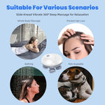 Electric Head Scalp Massager with 4 Detachable Massage Claws & 3 Speeds, Portable Handheld for Men Women Hair Growth & Stress Relax, Cat Dog Pet Head Massager, White