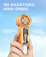 2 pc Mini Turbo Fan Combo | 2PCS Portable Rechargeable Handheld Fan with Digital Display