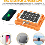 Solar LED Work Lights, 300W Rechargeable Portable USB Flood Light 4 Modes Security Job Site Lighting Waterproof 3000LM for Outdoor Camping Fishing Hiking Car Repairing Emergency