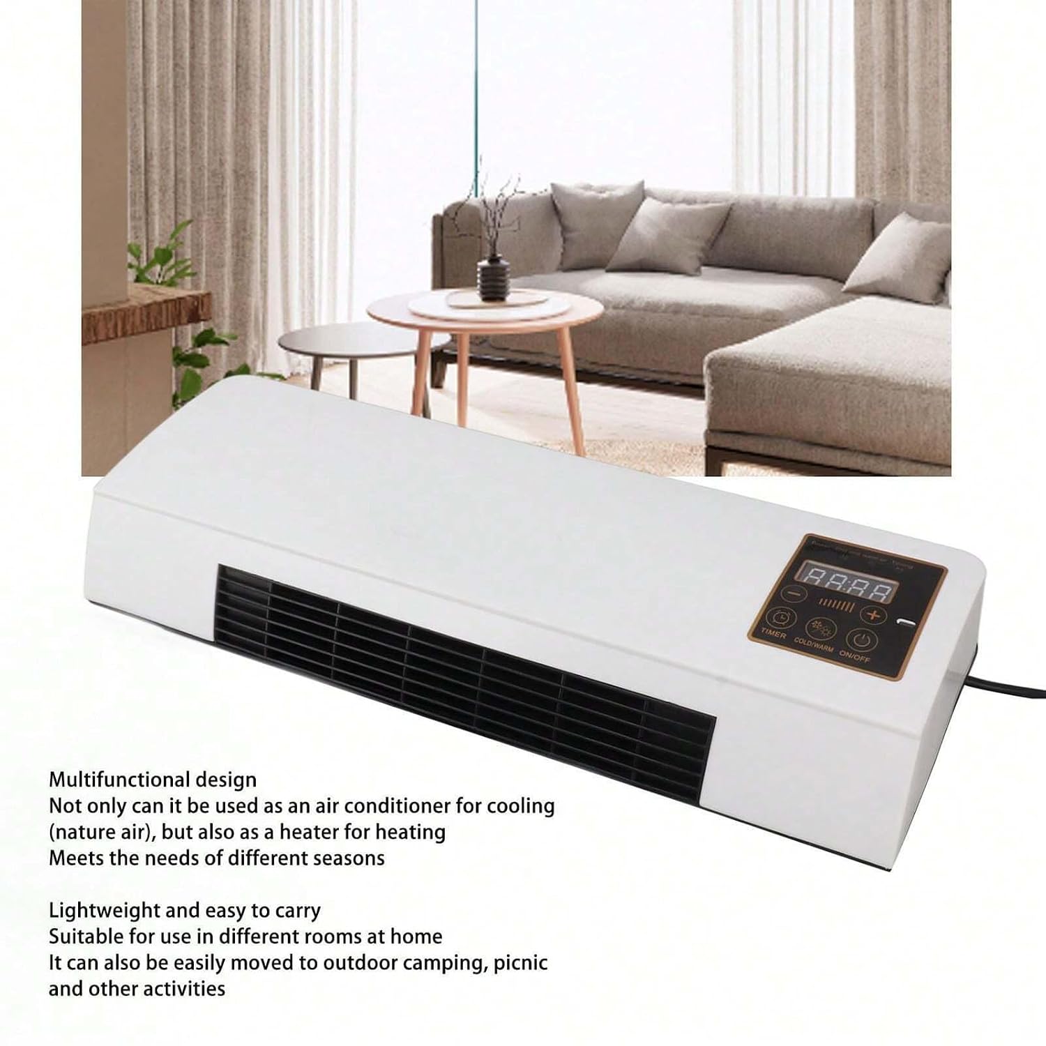 2 in 1 Wall Mounted Mini Air Cooler & Heater  with Remote Control | Fast Cooling & Digital Display