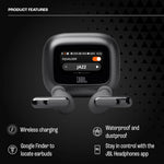 JBL Live Beam 3 True wireless noise-cancelling earbuds with stick-closed design and Smart Charging Case, Black