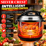 Silver Crest 6L Electric Pressure Cooker – 1050W Multifunctional Digital Programmable Cooker, Digital Controls, 10 Cooking Programs, Programmable Rice Cooker, Fast Cooking & Keep Warm Function