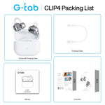 G-Tab CLIP4 Open-Ear Clip-On Earbuds, C-bridge design, Lightweight, 20H Battery, Fast Charge, ENC Noise Cancellation Touch control & AI Translation, iOS & Android