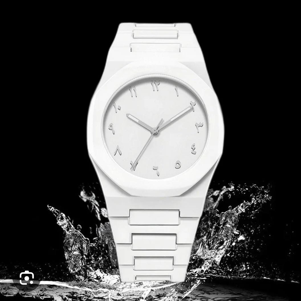 Arabic Aura Premium Arabic Dial Quartz Watch in White