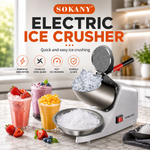 Electric Ice Crusher Machine Electric Shaved Ice Machine Smoothie Machine for Home and Commercial Use 300W SK-777 Silver