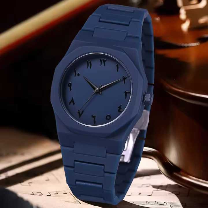 Arabic Aura Premium Arabic Dial Quartz Watch in Navy