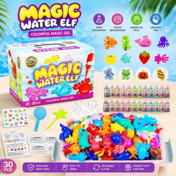 Magic Water Toy Elf Kit,Aqua Fairy Water Gel Kit 12 Magic Gels &12 Molds Make Your Own Water Pets,Toys for Birthday Gifts Party Favors,DIY STEM Craft Kits Kids Toys Age 3+