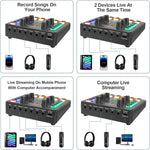 M8 Soundcard with BM800 Microphone Full Set – Professional Studio Equipment with Mic Arm,Bluetooth for Podcast,Streaming,Singing,PC