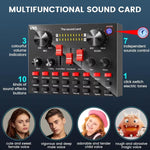 V8K Live Sound Card, BM800 Condenser Microphone Kit, Professional Audio Interface with High Fidelity Sound, USB Connection, and Multiple Input/output Options for Live Streaming