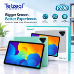 Telzeal P200 11-Inch Android 13 Tablet | 12GB RAM + 512GB Storage | 10000mAh Battery | Dual SIM 4G LTE | Wireless Keyboard & Mouse Bundle | Slim Design
