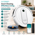 Airzeen Smart Robot Vacuum Cleaner & Mop | 2-in-1 Robotic Vacuum | App & Remote Control | Auto Recharge | Powerful Suction
