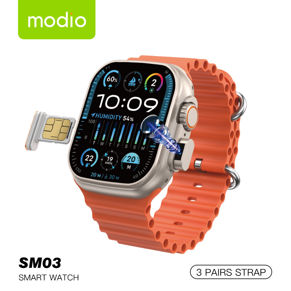 Combo Deal | Modio SM03 & SM05 Smart Watch Combo – 2 Watches with SIM Support & 6 Straps