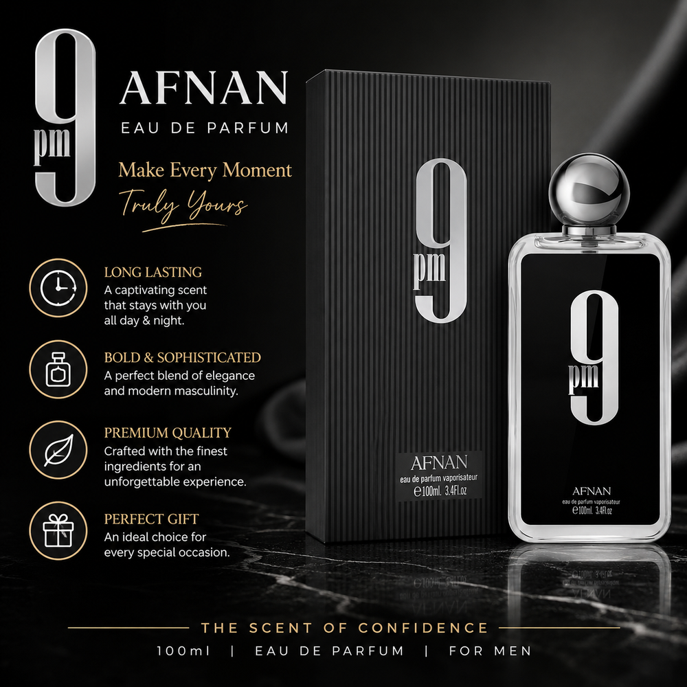 AFNAN 9 PM Edition For Men Eau De Parfum, 100 ML