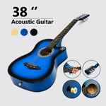 Chord 38 inch Acoustic Guitar with bag and strap and and Picks(38 inch glossy, Blue)