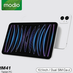Modio M41 Tablet PC Silver | 10.1-Inch Display | 16GB RAM + 1TB ROM | Dual SIM | 8000mAh | Android 13 | 13MP+8MP Camera | with Keyboard, Mouse & Stylus
