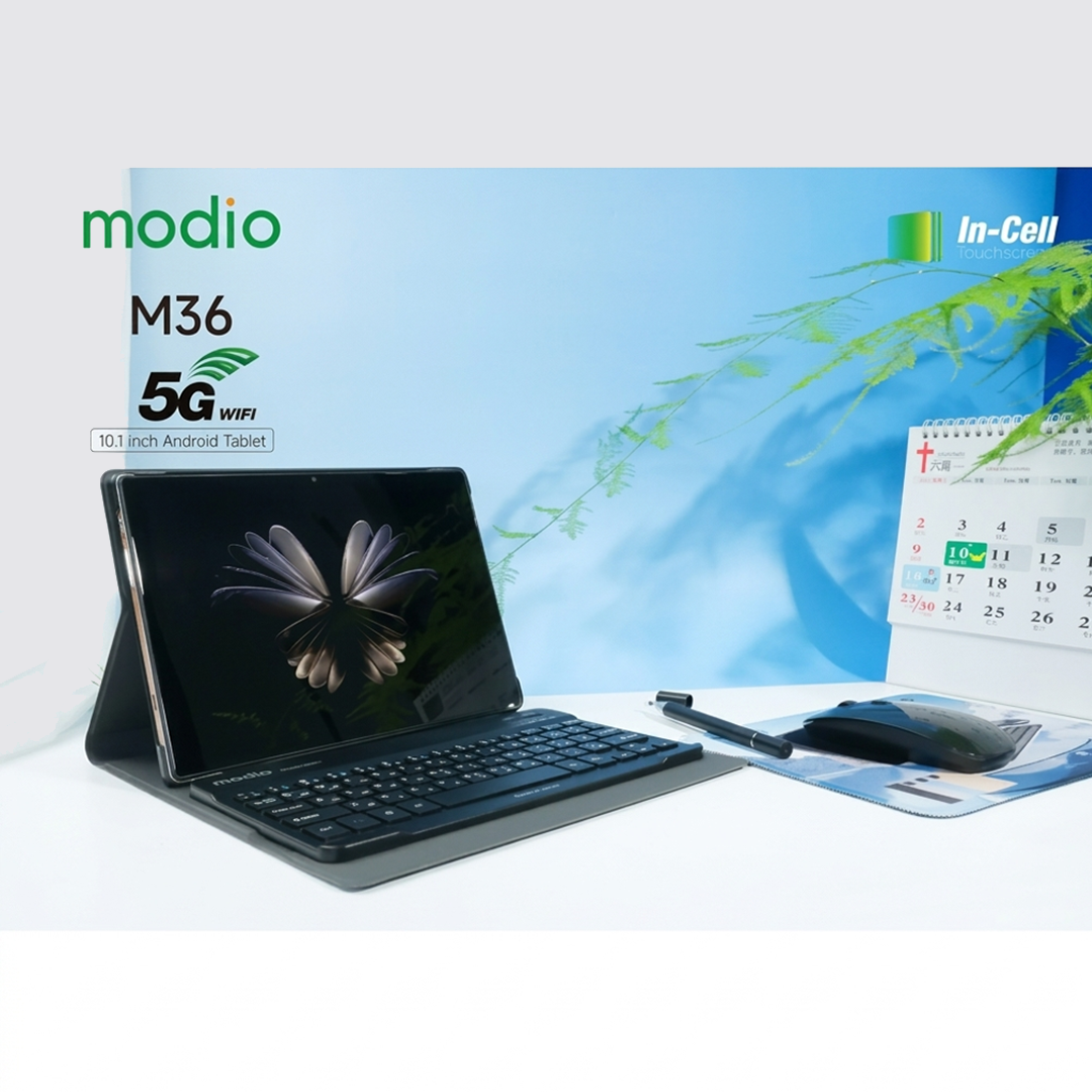 Modio M36 Tablet With 10.1 Inch Screen Dual SIM Gold, 12GB RAM 512GB 5G - Middle East Version With Gifts