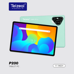 Telzeal P200 Tablet Green | 11-Inch In-Cell Display | 12GB RAM + 128GB ROM | 10,000mAh | Dual SIM | Android 13 | Leather Case, Wireless Keyboard & Mouse