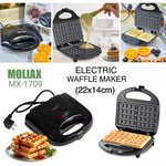 Moliax – Waffle Maker Machine for Home - 750W Mini Waffle Cone Maker with Non Stick Coating and Cool Touch Handle- 2 Belgian Waffles in Minutes 750W (22×14)cm