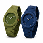 Combo Offer | Arabic Aura Premium Arabic Numeral Couple Watch Set – Green & Blue | Unisex Quartz Wrist Watches