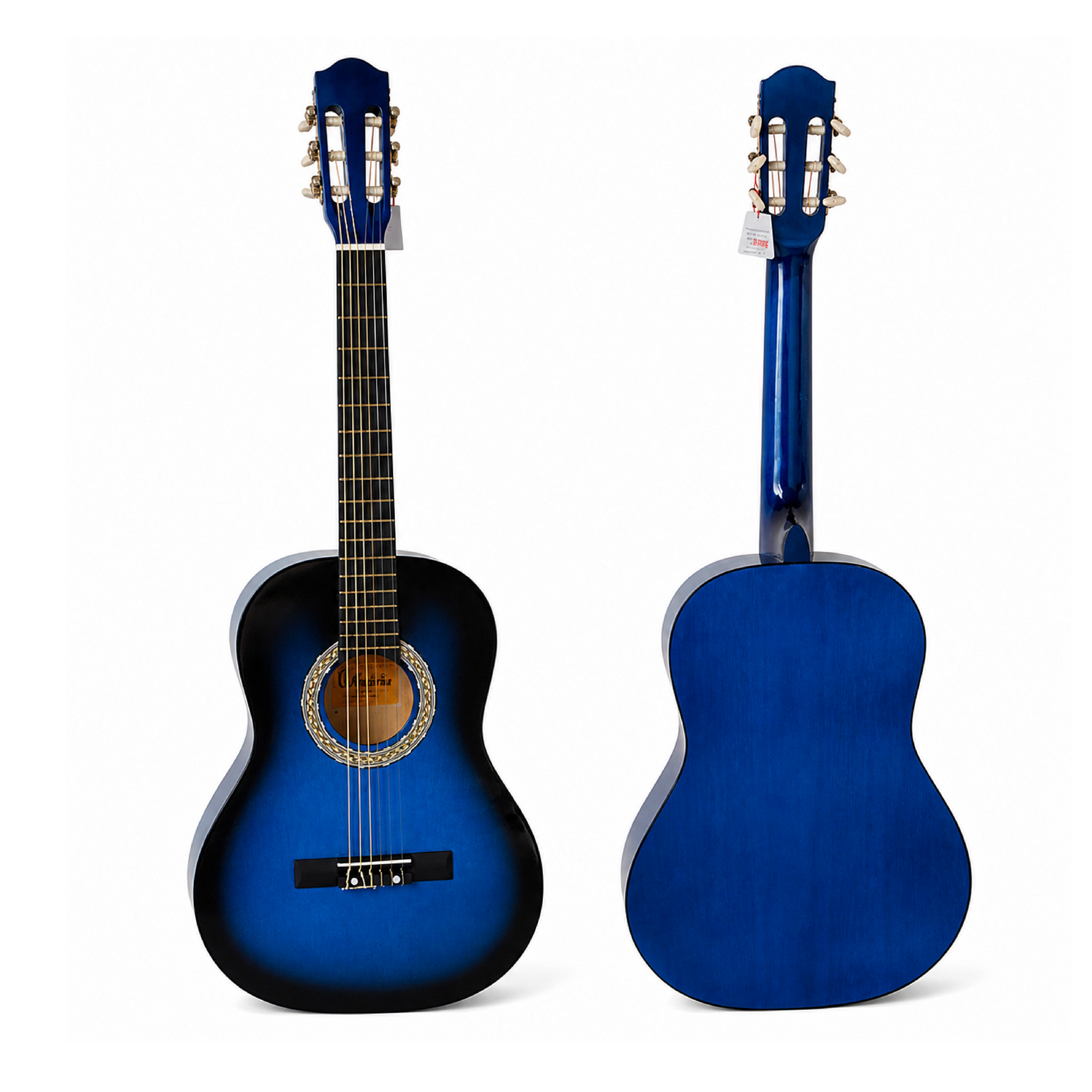 Chord 38 inch Acoustic Guitar with bag and strap and and Picks(38 inch glossy, Blue)